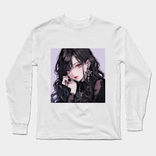 cute gothic girl Long Sleeve T-Shirt